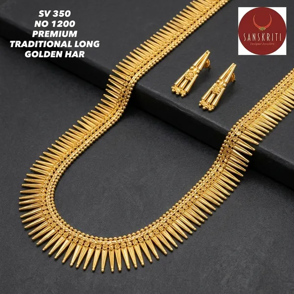 Gold_Micro_Polish_Traditional_Spike_Long_Haar_Necklace_Set_For_Women