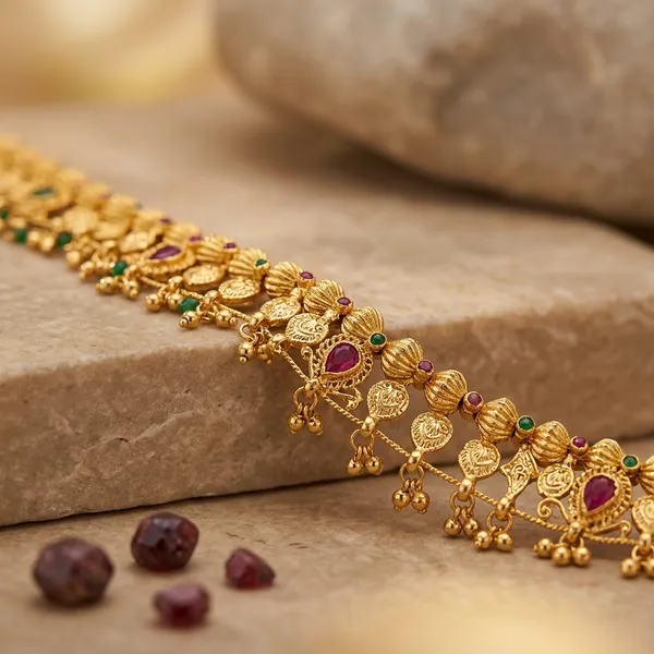 Gold_Plated_Ruby_Stone_Traditional_Kolhapuri_Saaj_Necklace_For_Women