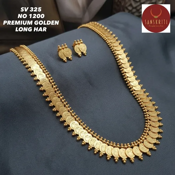 Gold_Micro_Polish_Coin_Motif_Traditional_Long_Haar_Necklace_Set_For_Women