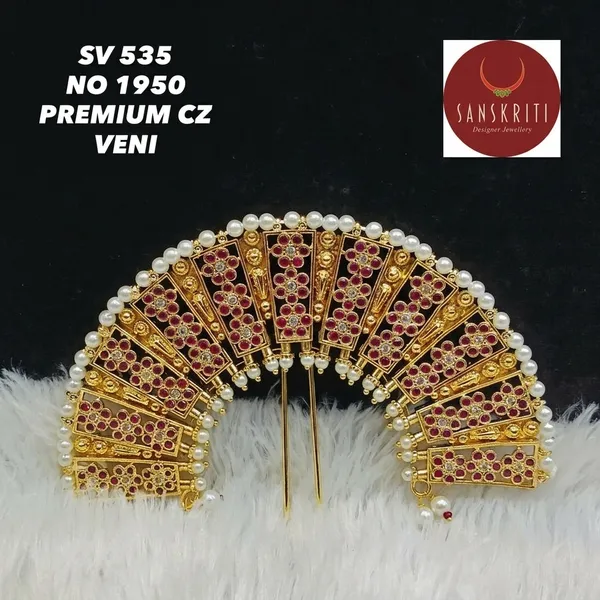 Gold_Micro_Polish_Cz_Ruby_Fan_Shape_Veni_Hair_Accessory_For_Women