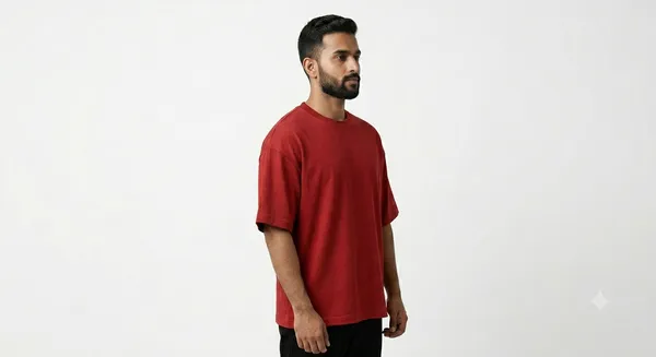 Maroon_French_Terry_Cotton_Oversized_Crew_Neck_T_Shirt_For_Unisex