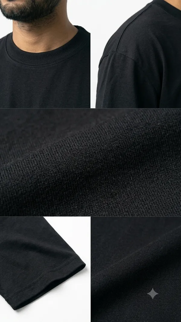 Black_French_Terry_Cotton_Oversized_Crew_Neck_T_Shirt_For_Unisex
