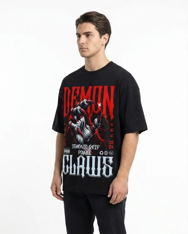Black_French_Terry_Cotton_Oversized_Crew_Neck_T_Shirt_For_Unisex