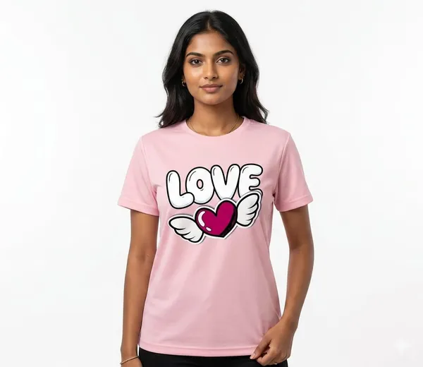 Pink_Cotton_Regular_Fit_Love_Graphic_Print_Round_Neck_T_Shirt_For_Unisex