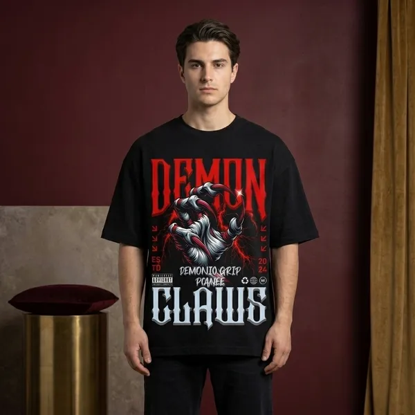 Black_French_Terry_Cotton_Oversized_Crew_Neck_T_Shirt_For_Unisex