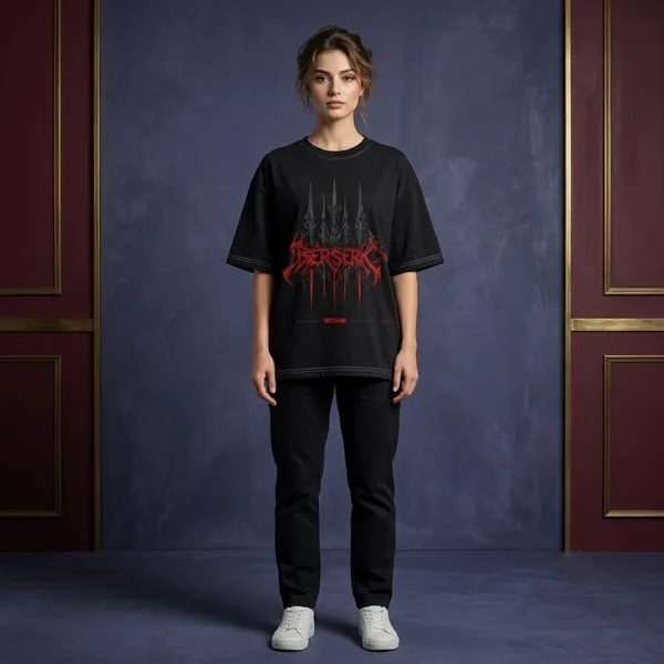 Black_French_Terry_Cotton_Oversized_Star_Emblem_T_Shirt_For_Unisex