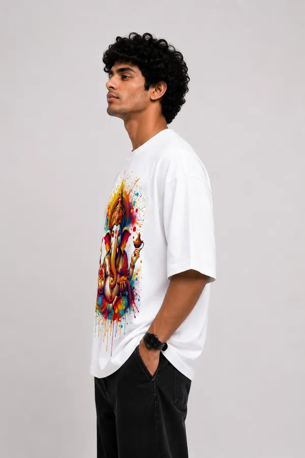 Premium_Oversized_Lord_Ganesha_Graphic_Printed_T-Shirt_for_Men_|_White_Cotton_Streetwear_Tee