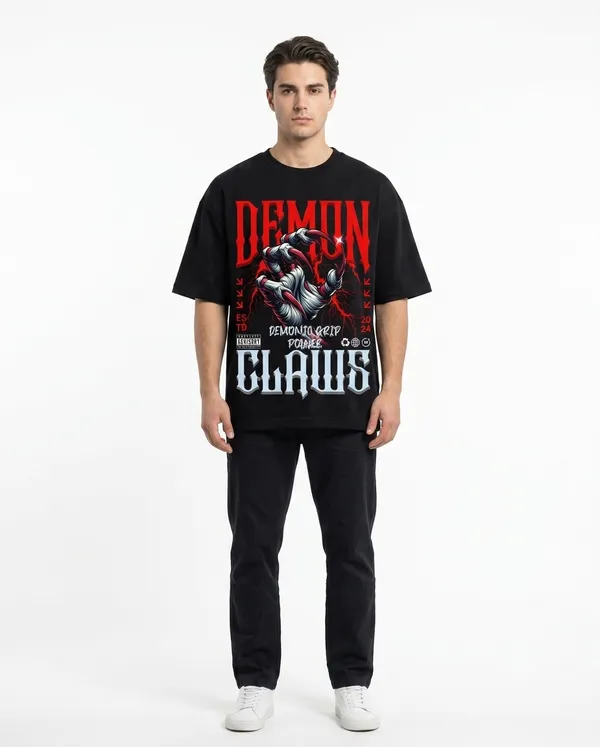 Black_French_Terry_Cotton_Oversized_Crew_Neck_T_Shirt_For_Unisex