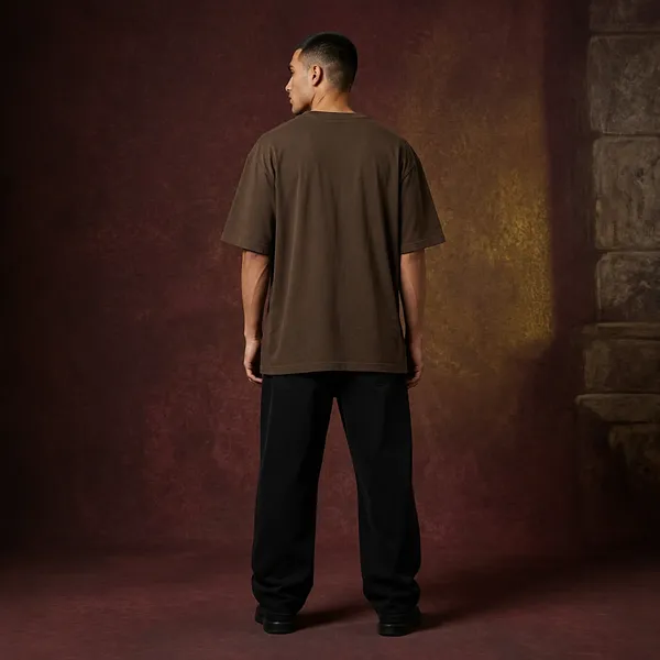 Brown_French_Terry_Cotton_Oversized_Panther_Graphic_T_Shirt_For_Unisex