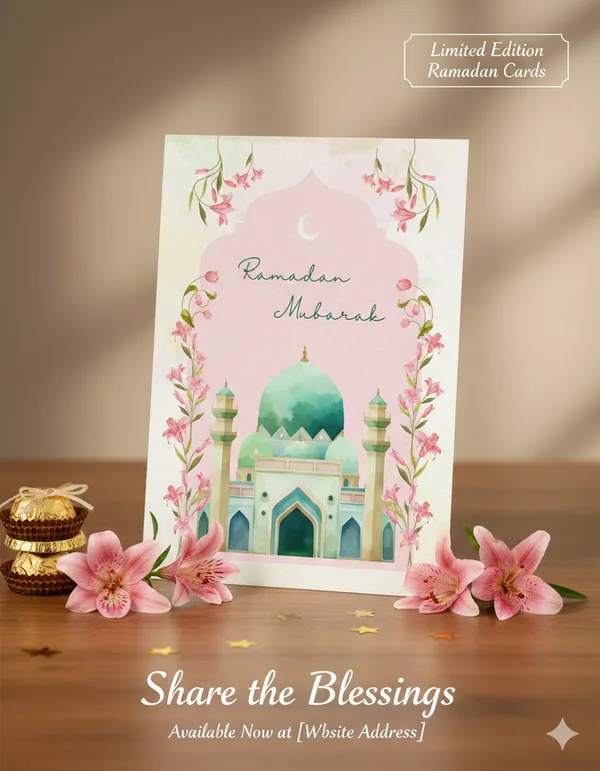 Limited_Edition_Ramadan_Mubarak_Greeting_Card_With_Mosque_And_Floral_Design