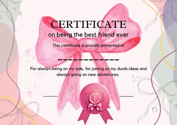 Best_Friend_Laminated_Certificate_-_Pink_Watercolor_Dog_Design