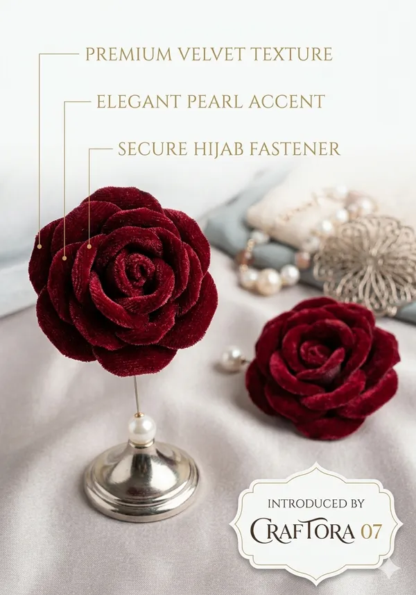 CRAFTORA_Duet:_Velvet_Rose_Pearl_Pin_Combo_pack_of_2
