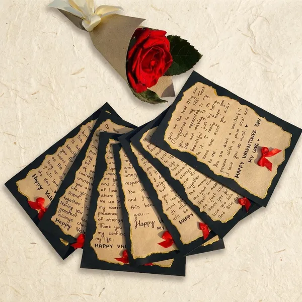Blank_Card_Set_With_Artificial_Red_Rose_Hearts_-_Valentine'S_Day_Greeting_Cards_(Pack_Of_7)