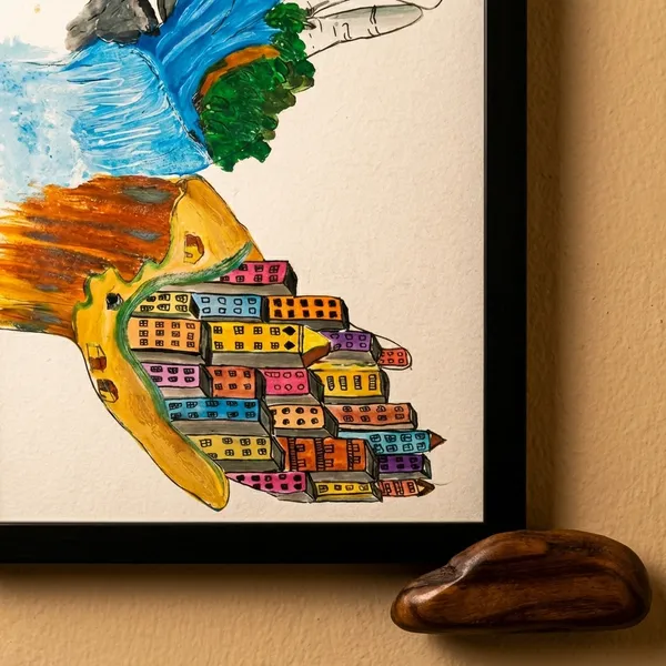 Framed_Printed_Artwork_-_Landscape_With_Village_And_Tree