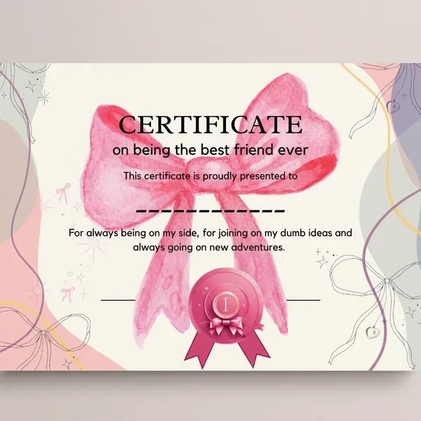 Best_Friend_Laminated_Certificate_-_Pink_Watercolor_Dog_Design