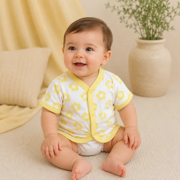 Yellow_And_White_Cotton_Premium_Baby_Romper_For_Kids