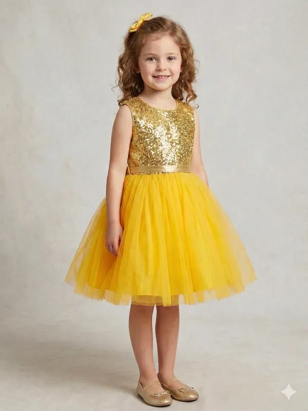 Golden_Sequins_Yellow_Net_Dress