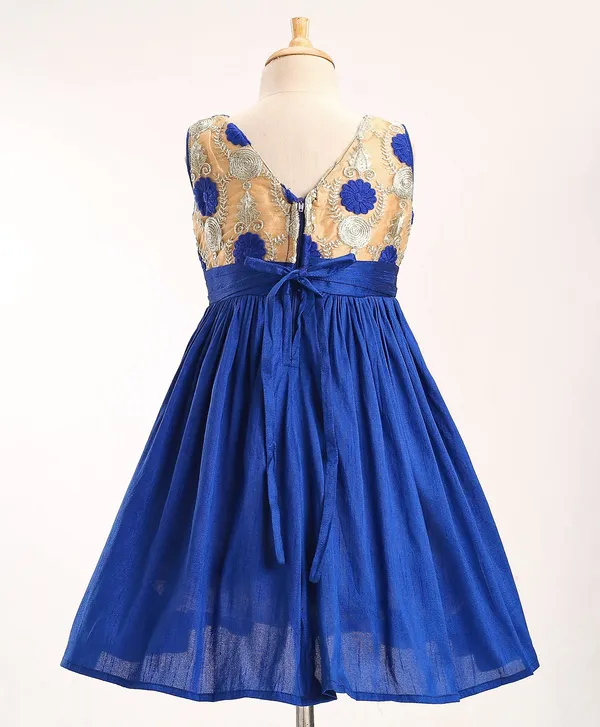 Phlox_Design_V_Neck_Party_Dress_Royal_Blue