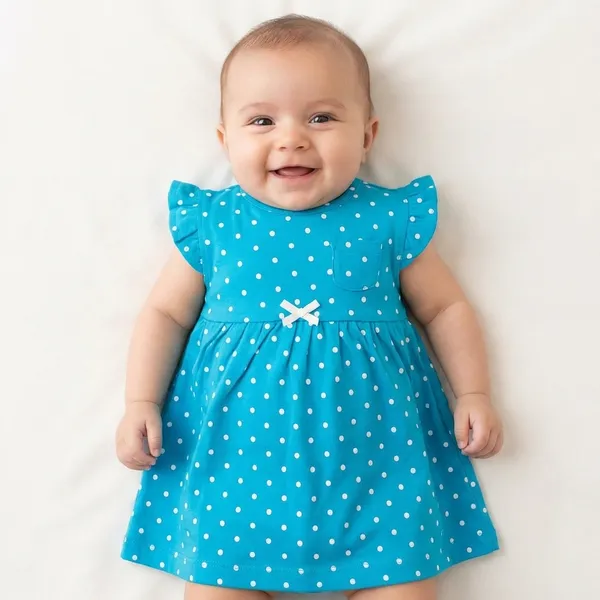 White_And_Blue_Cotton_Premium_Dress_For_Kids