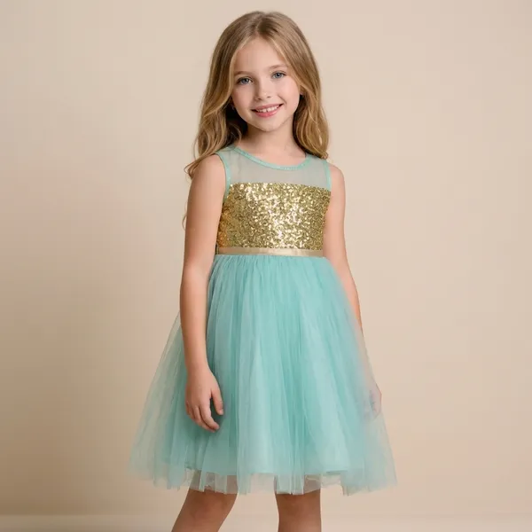Golden_Sequins_Blue_Dress