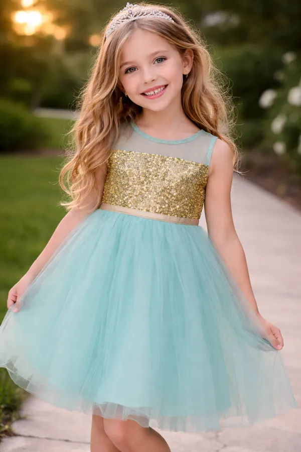 Golden_Sequins_Blue_Dress