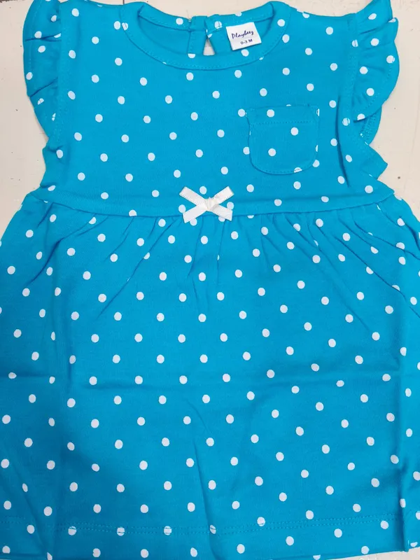 White_And_Blue_Cotton_Premium_Dress_For_Kids