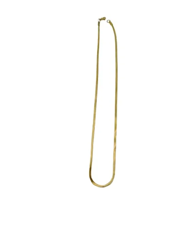 Flat_Chain_Necklace_Gold_Tone_Anti_Tarnish_Non_Adjustable