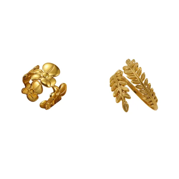 Gold_Plated_Floral_Leaf_Design_Open_Adjustable_Rings_For_Women_(Pack_of_2)