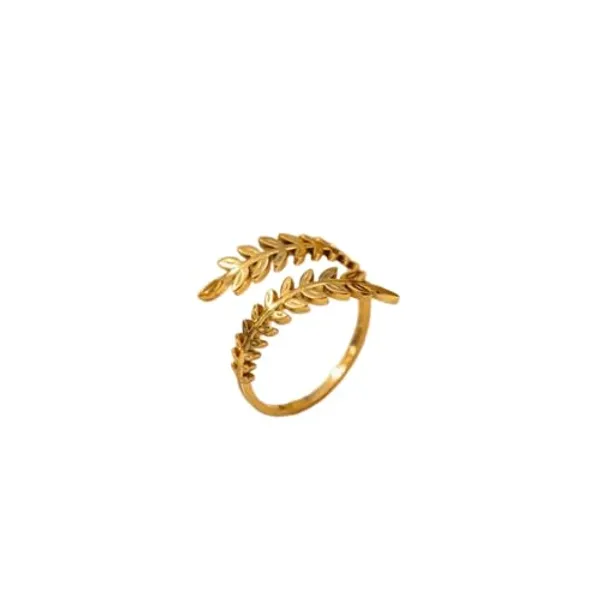 Gold_Tone_Floral_Adjustable_Ring_With_Open_Band
