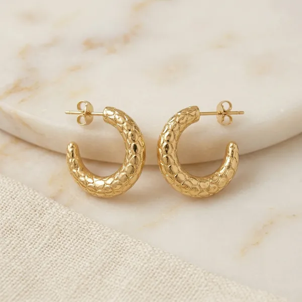 Gold_Textured_Hoop_Earrings_With_Anti_Tarnish_Finish_Honeycomb_Pattern_Stud_Hoops