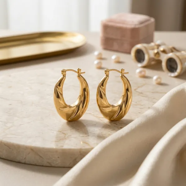 Gold_Tone_Twisted_Hoop_Earrings_Anti_Tarnish_Metal_With_Hinged_Clasp