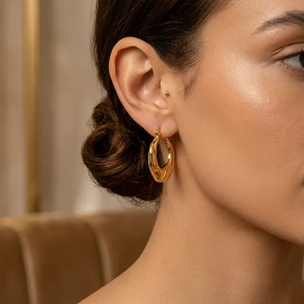 Gold_Tone_Twisted_Hoop_Earrings_Anti_Tarnish_Metal_With_Hinged_Clasp