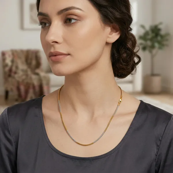 Gold_And_Silver_Dual_Tone_Snake_Chain_Necklace_Minimalist_Waterproof_Jewelry_with_Lobster_Clasp