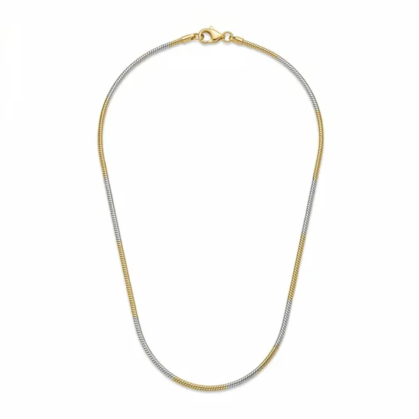 Gold_And_Silver_Dual_Tone_Snake_Chain_Necklace_Minimalist_Waterproof_Jewelry_with_Lobster_Clasp