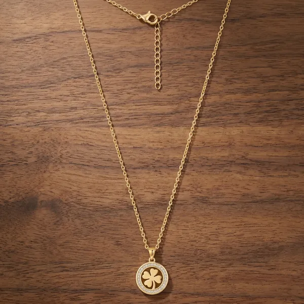 Gold_Anti_Tarnish_Four_Leaf_Clover_Pendant_Necklace_For_Women