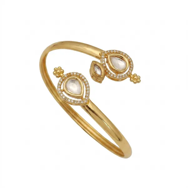 Gold_Plated_Antique_Kundan_Style_Cuff_Bangle_For_Women