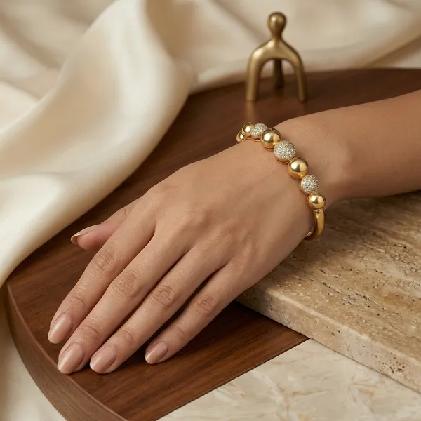 Gold_Plated_Antique_Beaded_Bangle_Ad_Studded_Ball_Cuff_For_Women