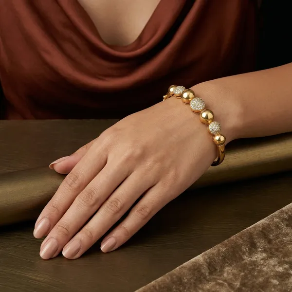 Gold_Plated_Antique_Beaded_Bangle_Ad_Studded_Ball_Cuff_For_Women
