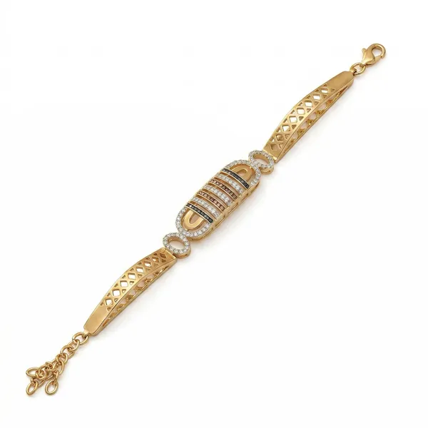 Gold_Plated_Antique_Charm_Bracelet_For_Women