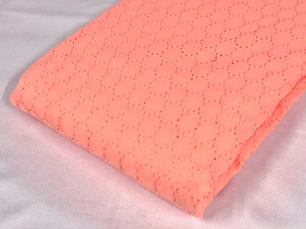 Peach_Orange_Embroidered_Hakoba_Cotton_Fabric_(Price_Per_Meter)