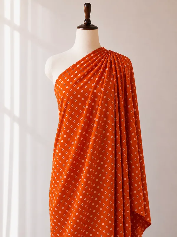 Orange_Bandhani_Printed_Soft_Georgette_Fabric_(Price_Per_Meter)