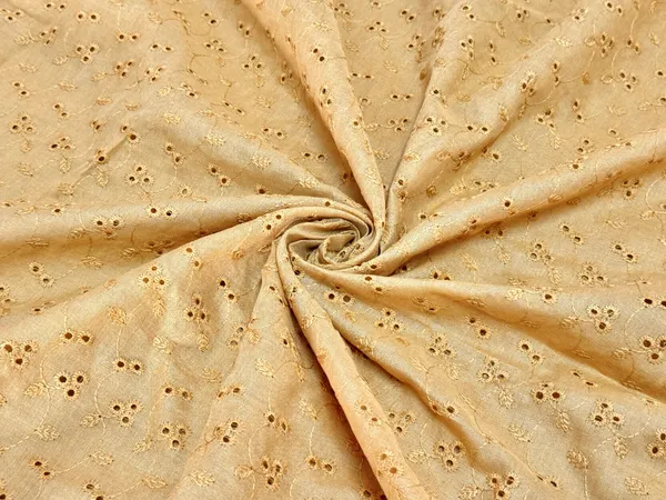 Beige_Chikan_Embroidered_Hakoba_Cotton_Fabric_(Price_Per_Meter)
