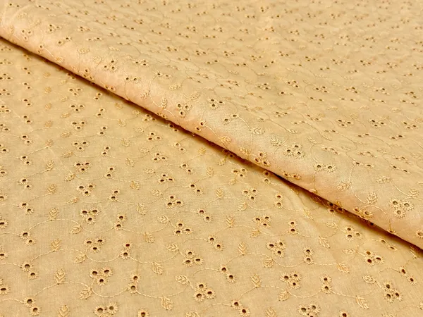Beige_Chikan_Embroidered_Hakoba_Cotton_Fabric_(Price_Per_Meter)