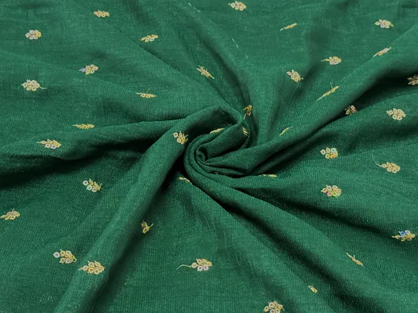 Bottle_Green_Floral_Butti_Embroidered_Premium_Vichitra_Silk_Fabric_(Price_Per_Meter)