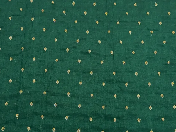 Bottle_Green_Floral_Butti_Embroidered_Premium_Vichitra_Silk_Fabric_(Price_Per_Meter)