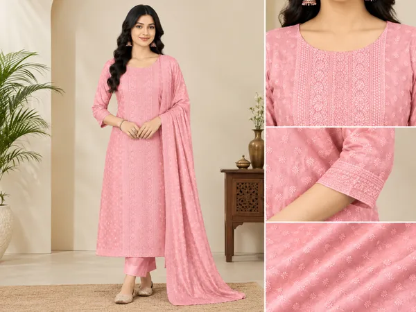 Light_Peach_Georgette_Fabric_With_Thread_Embroidery_Panel_Work_(Price_Per_Meter)