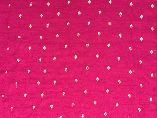 Magenta_Pink_Floral_Butti_Embroidered_Premium_Vichitra_Silk_Fabric_(Price_Per_Meter)