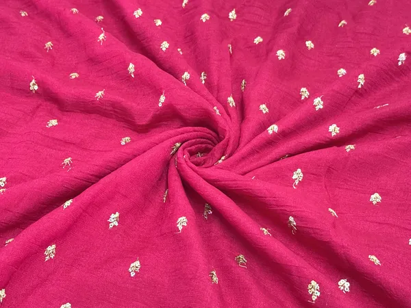 Magenta_Pink_Floral_Butti_Embroidered_Premium_Vichitra_Silk_Fabric_(Price_Per_Meter)