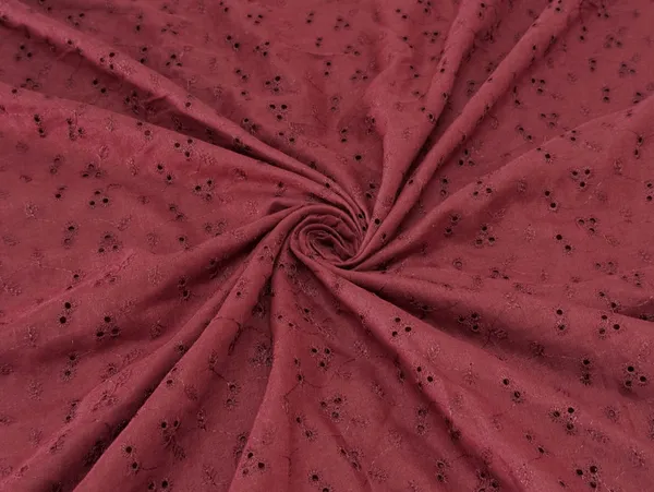 Maroon_Chikan_Embroidered_Hakoba_Cotton_Fabric_(Price_Per_Meter)