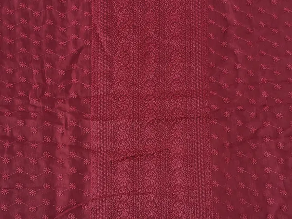 Maroon_Georgette_Fabric_With_Thread_Embroidery_Panel_Work_(Price_Per_Meter)